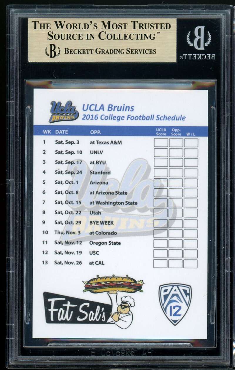 Josh Rosen Rookie Card 2016 UCLA Bruins Team Schedule BGS 9.5 (9 9.5 9.5 10) Image 2