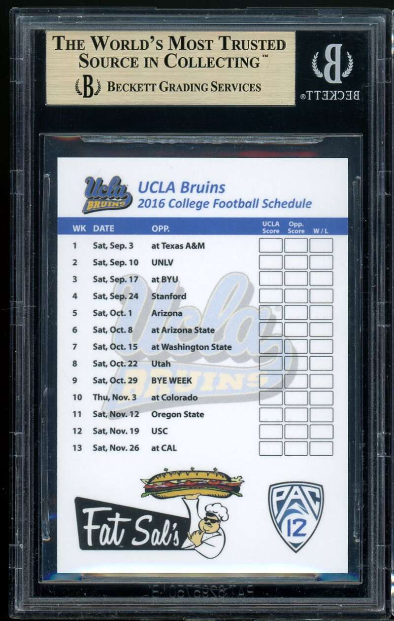 Josh Rosen Rookie Card 2016 UCLA Bruins Team Schedule BGS 9.5 (9 9.5 9.5 10) Image 2