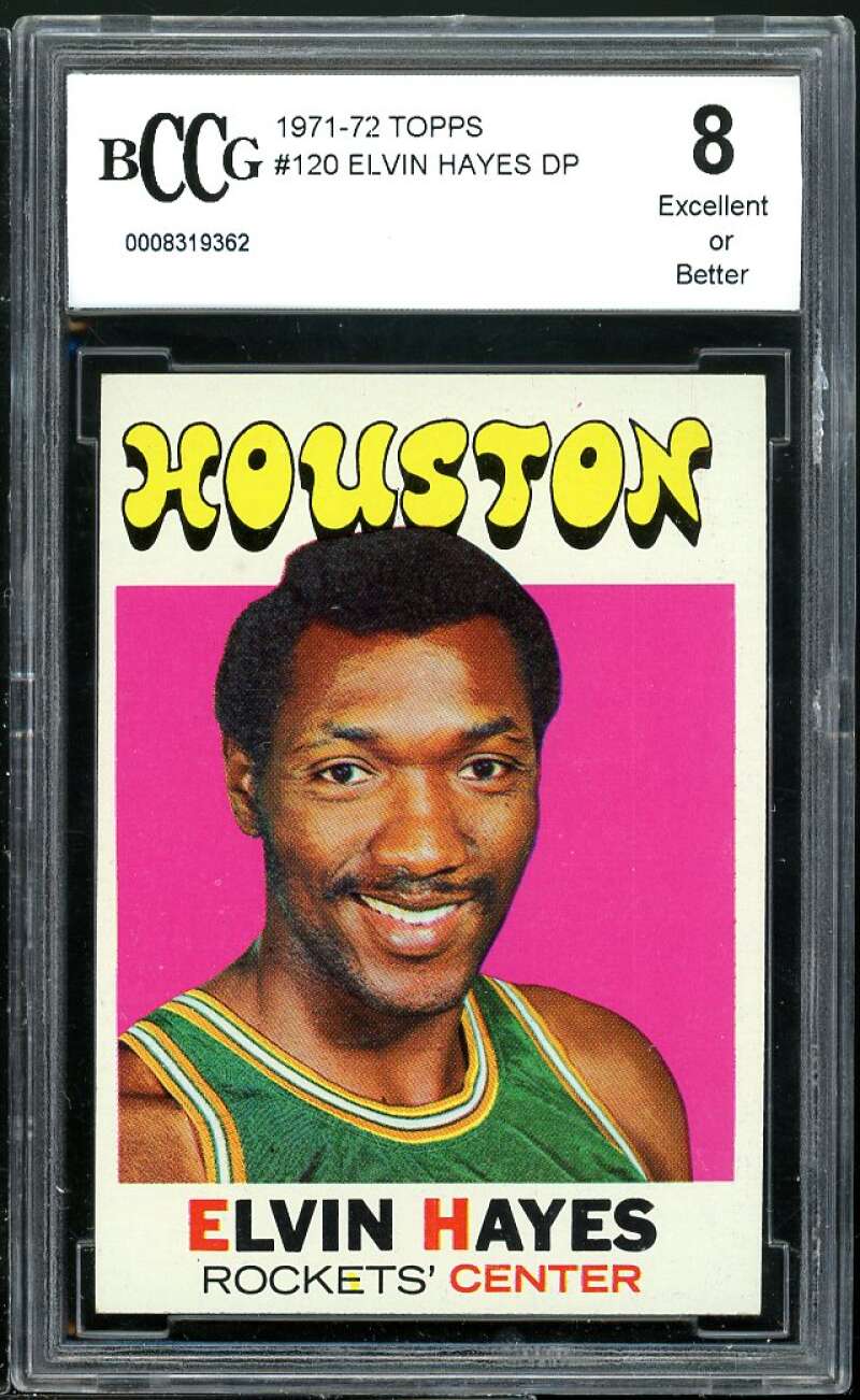 1971-72 Topps #120 Elvin Hayes Card BGS BCCG 8 Excellent+ Image 1