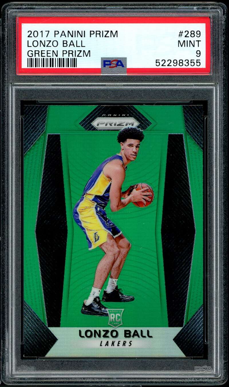 Lonzo Ball Rookie Card 2017-18 Panini Prizm Green Prizm #289 Image 1