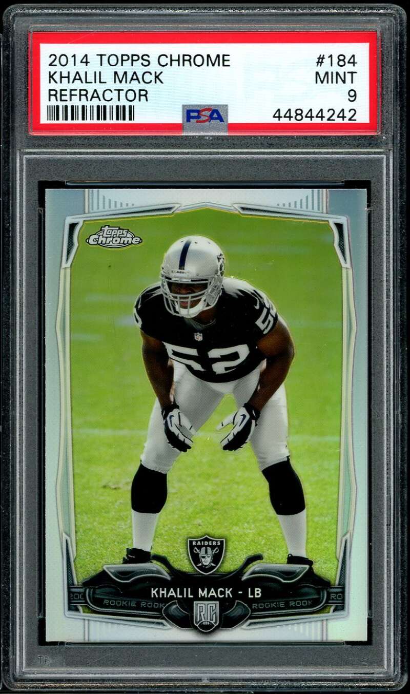 Khalil Mack Rookie Card 2014 Topps Chrome Refractor #184 PSA 9 Image 1