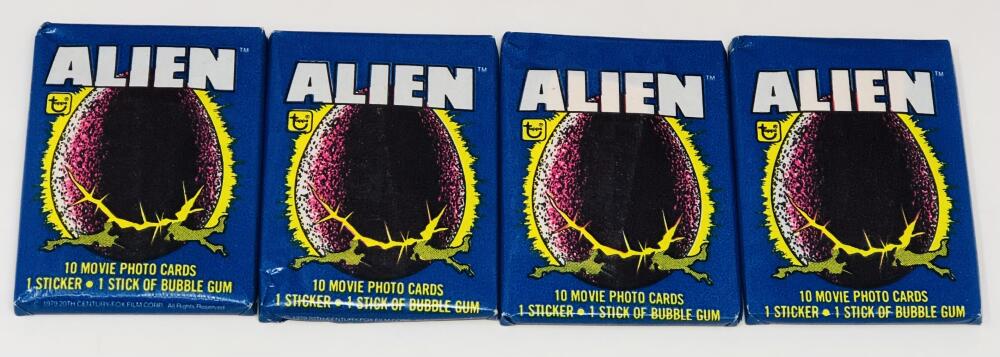 (4) 1979 Topps Alien Movie Trading Card Pack Lot Image 2