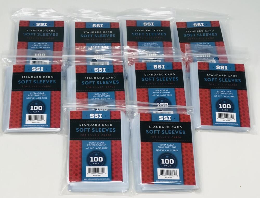 SSI (10) Pack Standard Plastic Sports Card 1000 ct Soft Penny Sleeves  Image 1