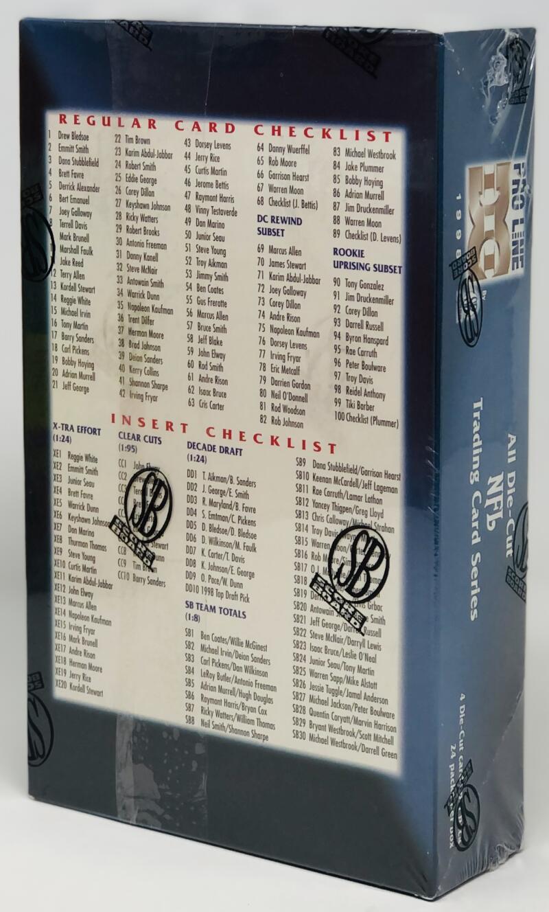 1998 Score Board Pro Line DC Football Hobby Box Image 2