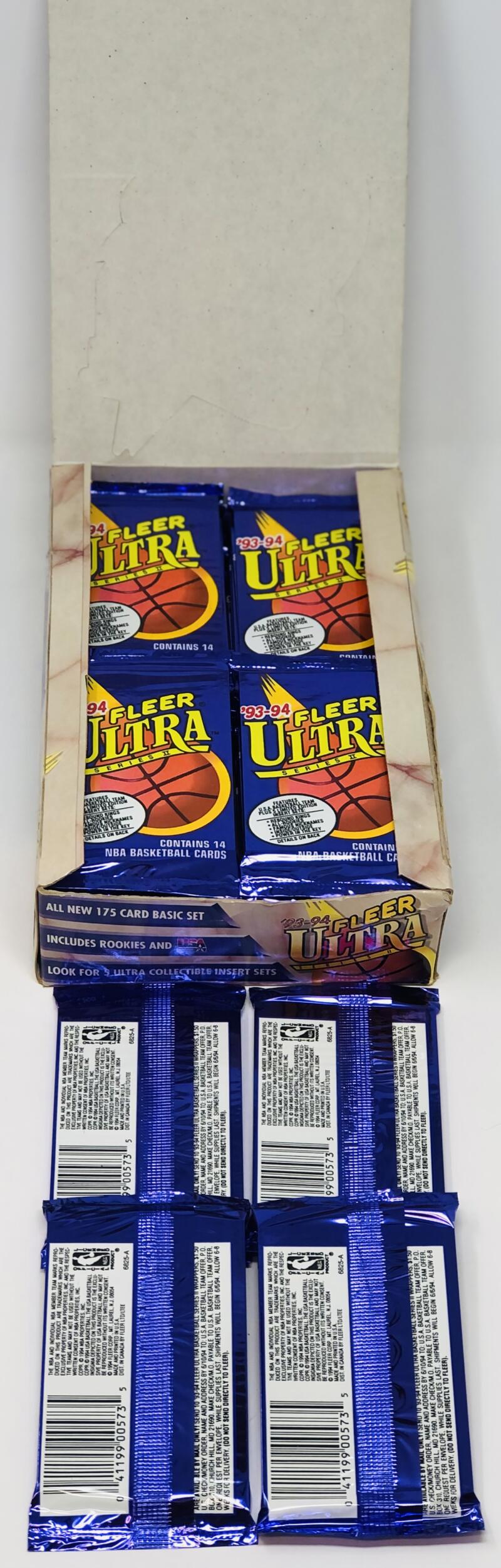 1993-94 Fleer Ultra Series 2 Unsealed Basketball Box Image 2