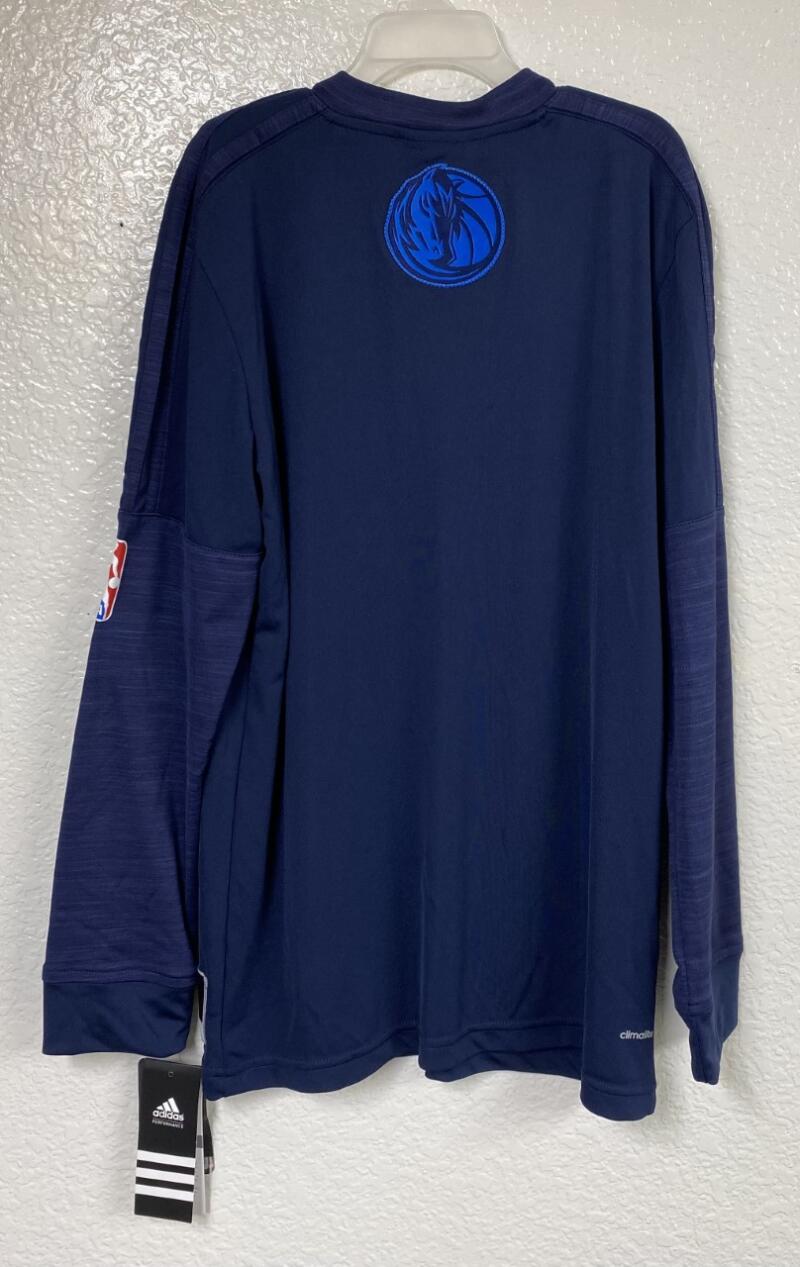 Dallas Mavericks Adidas Long Sleeve Climalite Dark Blue Kids Shirt M 10/12 Image 2