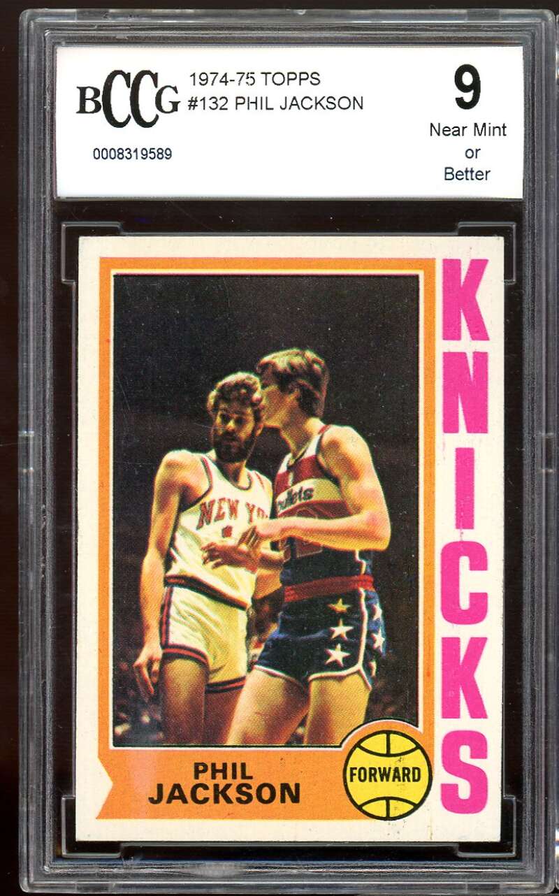 1974-75 Topps #132 Phil Jackson Card BGS BCCG 9 Near Mint+ Image 1