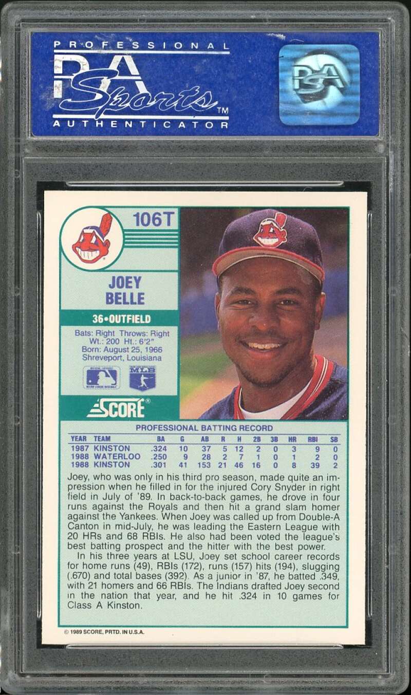 Joey Belle Rookie Card 1989 Score Rookie &amp; Traded #106T PSA 9 Image 2