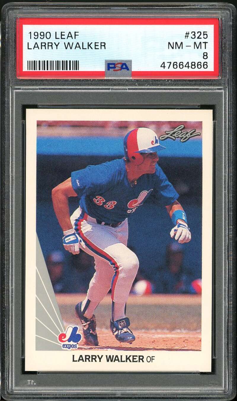 Larry Walker Rookie Card 1990 Leaf #325 PSA 8 Image 1