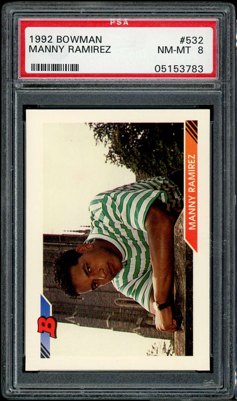 Manny Ramirez Rookie Card 1992 Bowman #532 PSA 8 Image 1