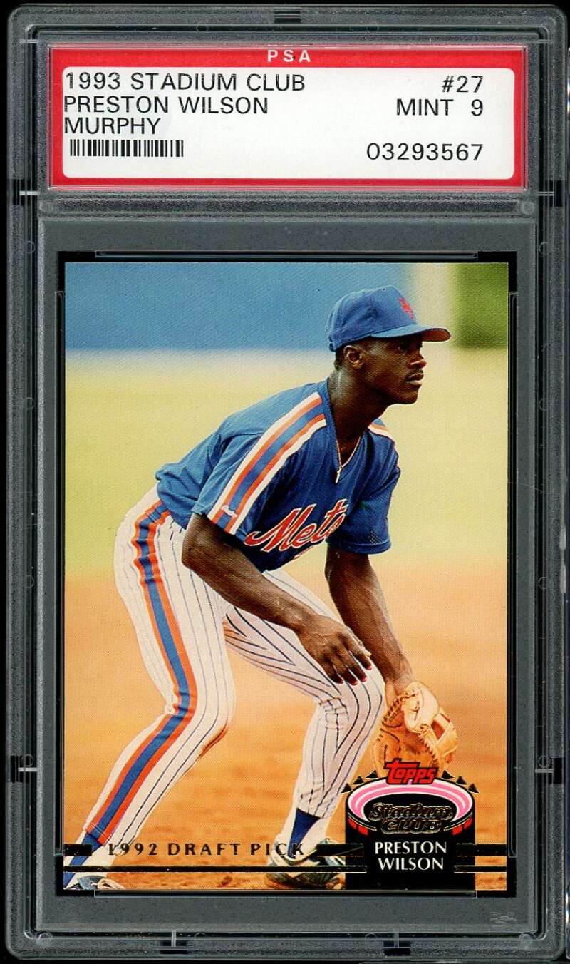 Preston Wilson Rookie Card 1993 Stadium Club Murphy #27 PSA 9 Image 1