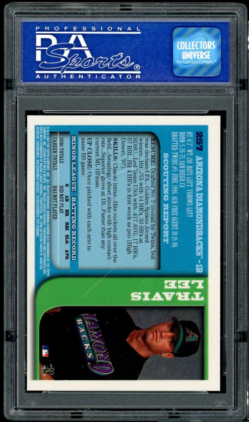 Travis Lee Rookie Card 1997 Bowman Chrome #257 PSA 9 Image 2