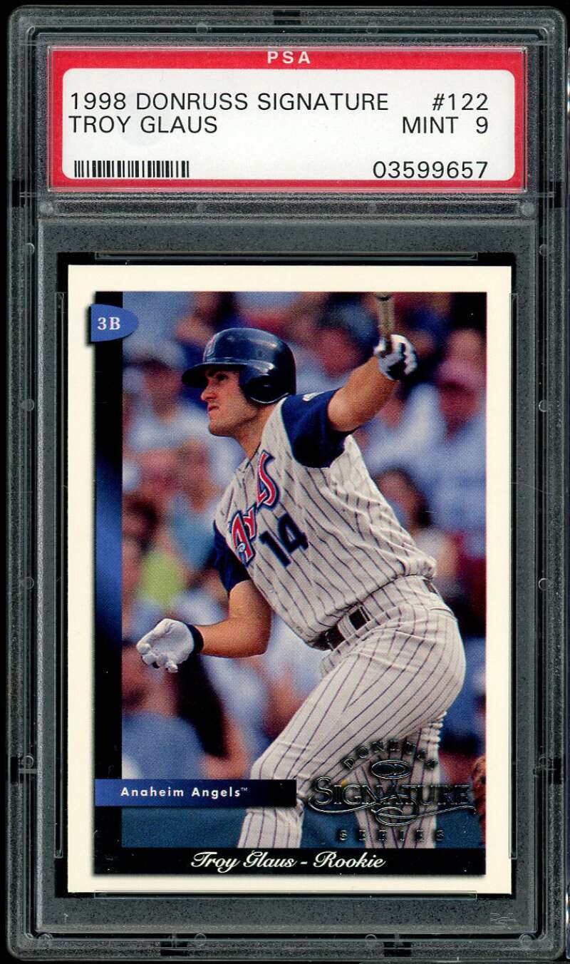 Troy Glaus Rookie Card 1998 Donruss Signature #122 PSA 9 Image 1