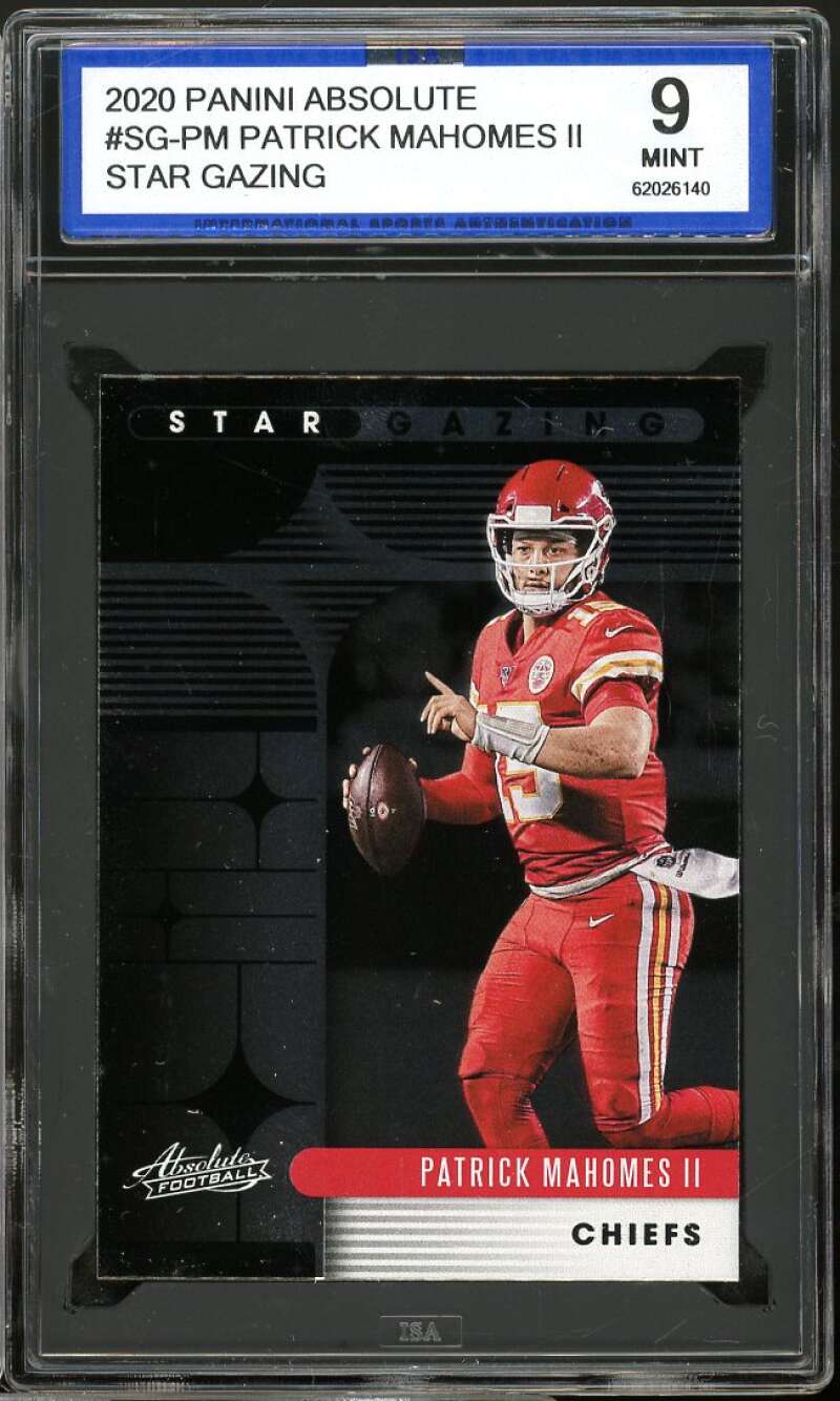 Patrick Mahomes Card 2020 Panini Absolute Star Gazing #SG-PM ISA 9 MINT Image 1