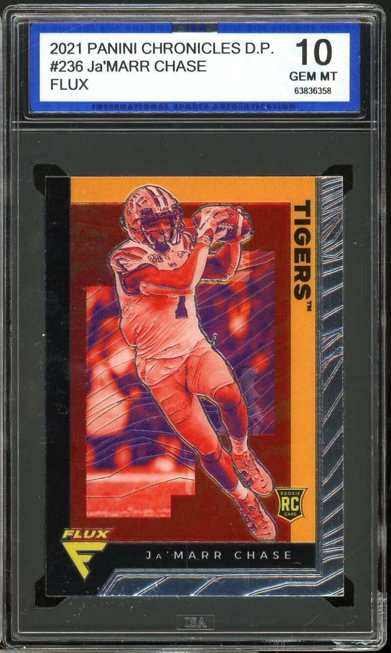 Ja'Marr Chase Rookie Card 2021 Panini Chronicles D.P. Flux #236 ISA 10 GEM MT Image 1