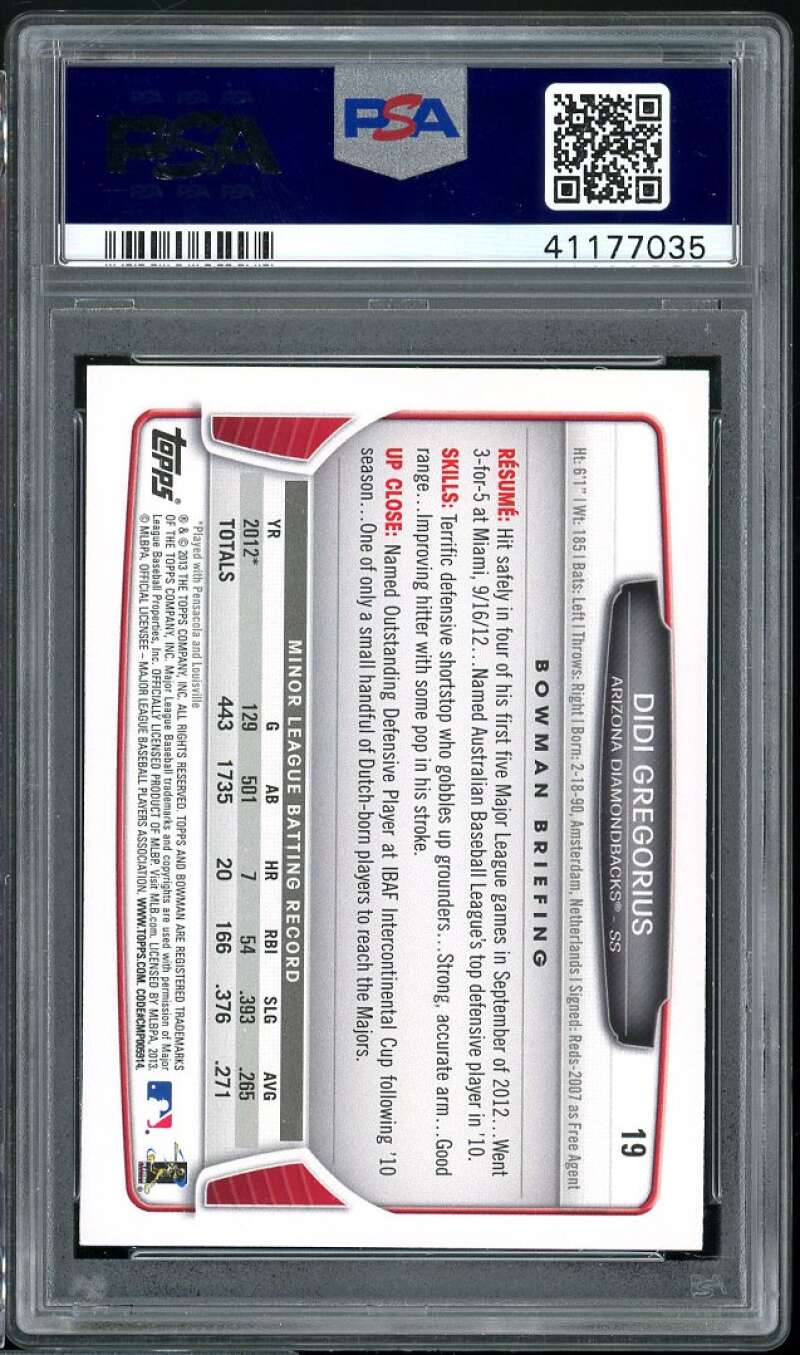 Didi Gregorius Rookie Card 2013 Bowman Draft Picks n Prospects #19 PSA 9 Image 2