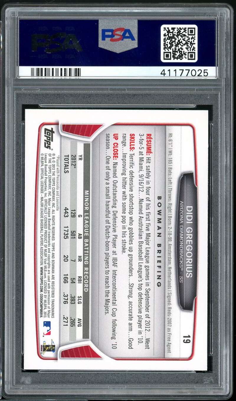 Didi Gregorius Rookie Card 2013 Bowman Draft Picks n Prospects #19 PSA 9 Image 2