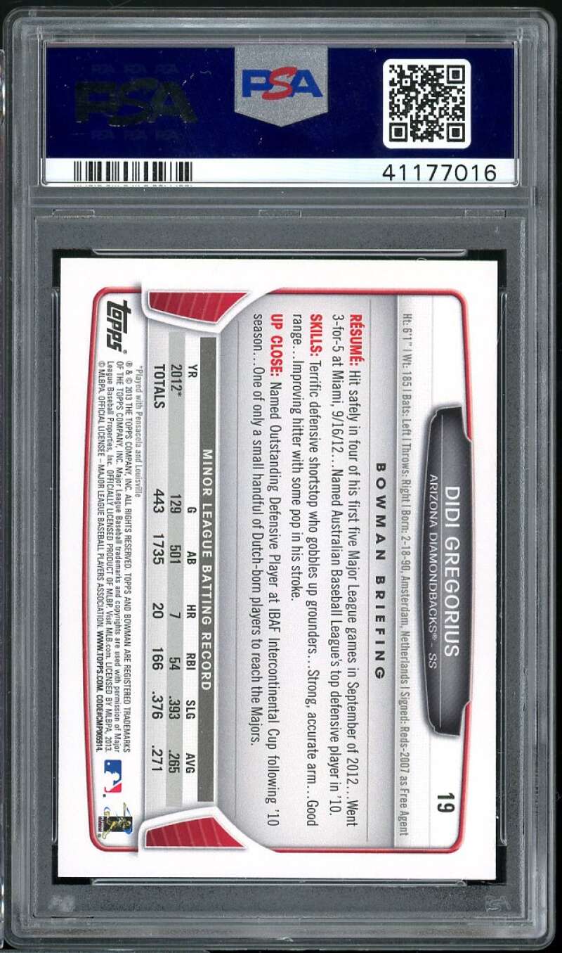 Didi Gregorius Rookie Card 2013 Bowman Draft Picks n Prospects #19 PSA 9 Image 2