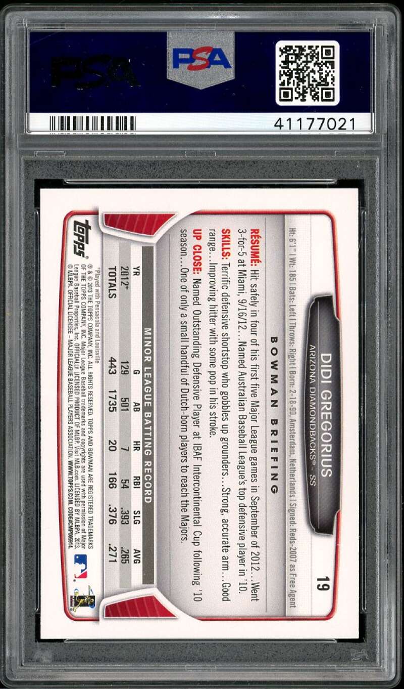 Didi Gregorius Rookie Card 2013 Bowman Draft Picks n Prospects #19 PSA 9 Image 2