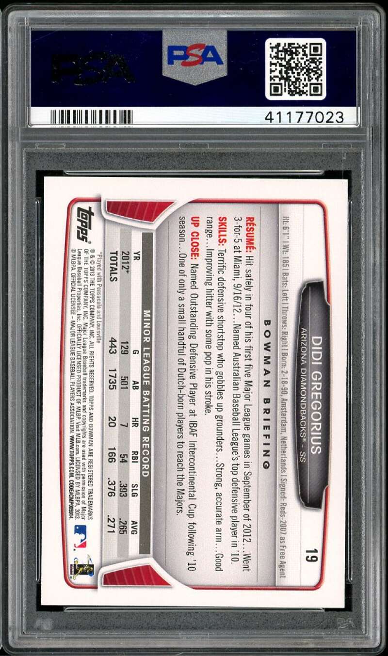 Didi Gregorius Rookie Card 2013 Bowman Draft Picks n Prospects #19 PSA 9 Image 2