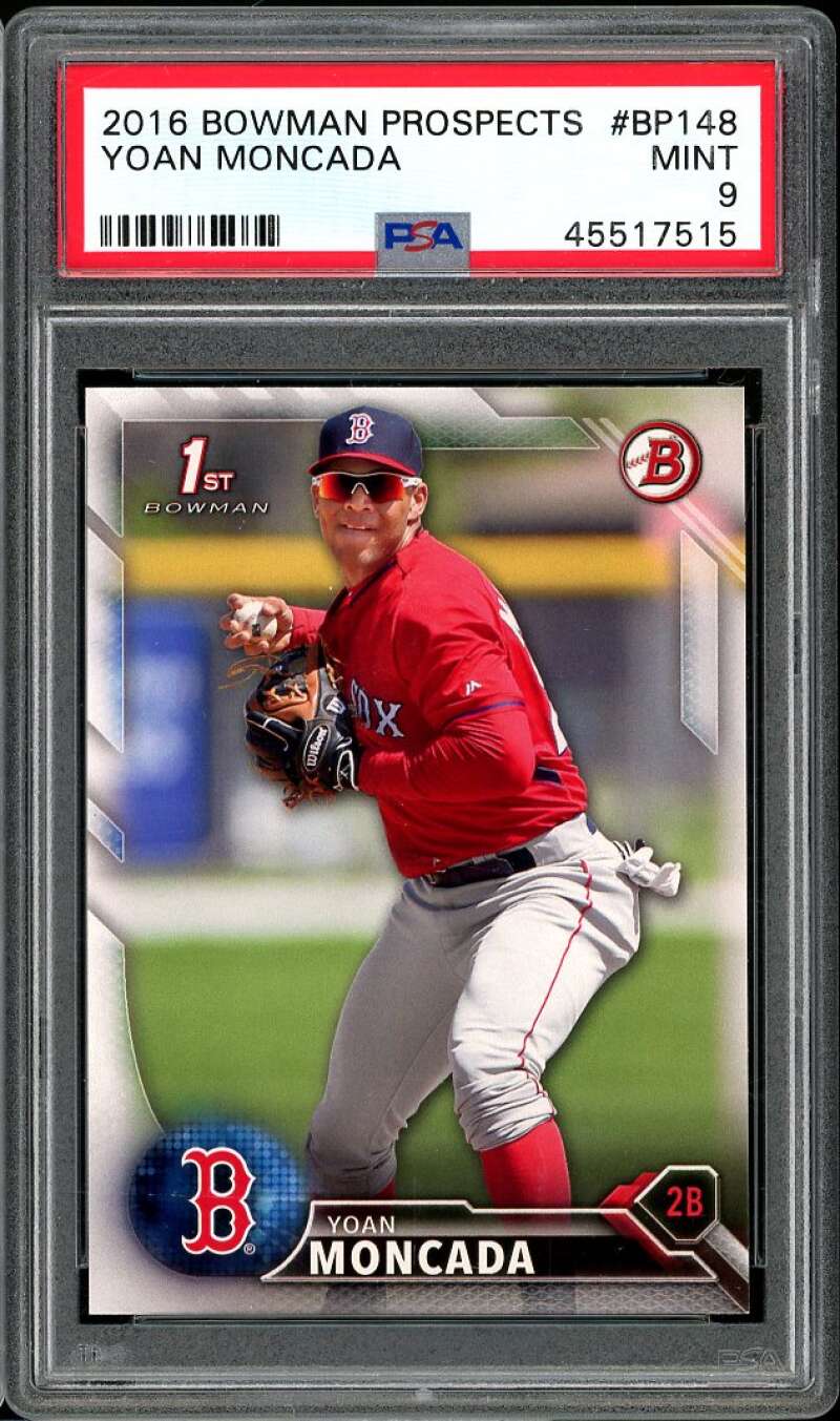 Yoan Moncada Rookie Card 2016 Bowman Prospects #BP148 PSA 9 Image 1