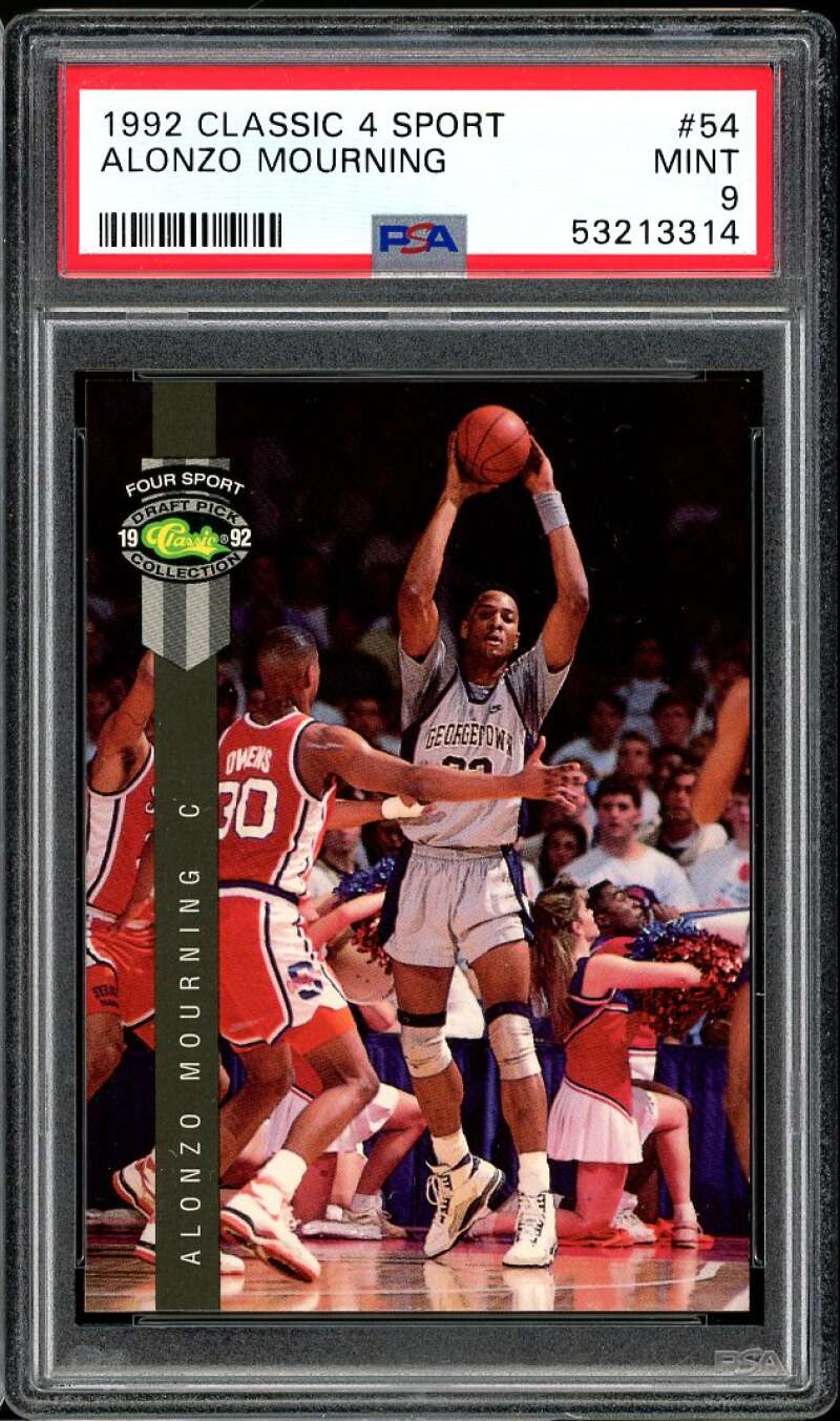 Alonzo Mourning Rookie Card 1992 Classic 4 Sport #54 PSA 9 Image 1