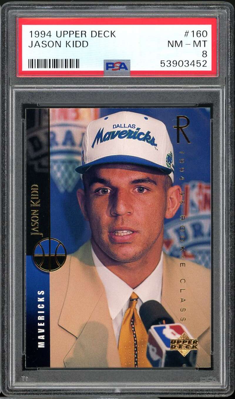 Jason Kidd Rookie Card 1994-95 Upper Deck #160 PSA 8 Image 1