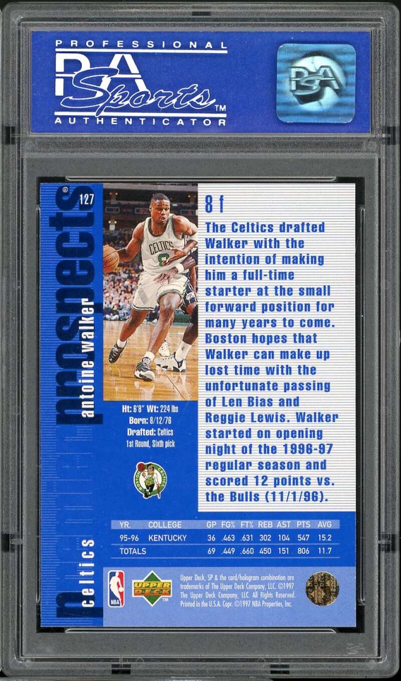 Antoine Walker Rookie Card 1996-97 SP #127 PSA 9 Image 2