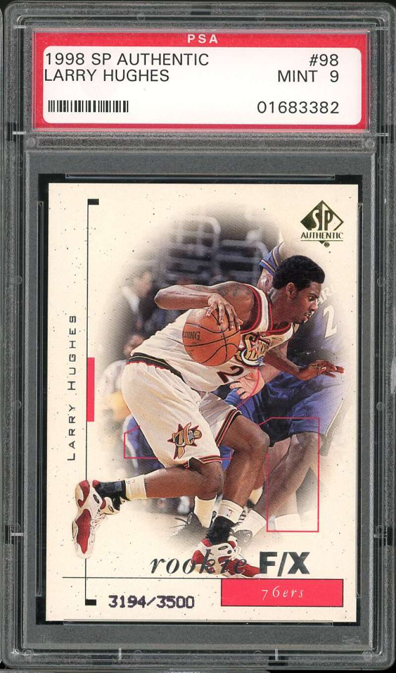 Larry Hughes Rookie Card 1998-99 SP Authentic #98 PSA 9 Image 1