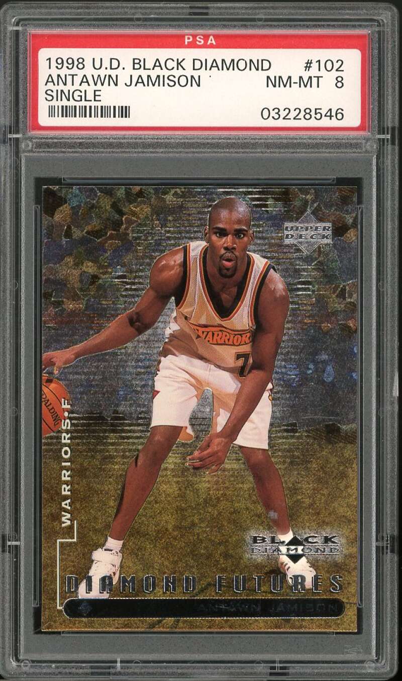 Antawn Jamison Rookie Card 1998-99 U.D. Black Diamond #102 PSA 8 Image 1