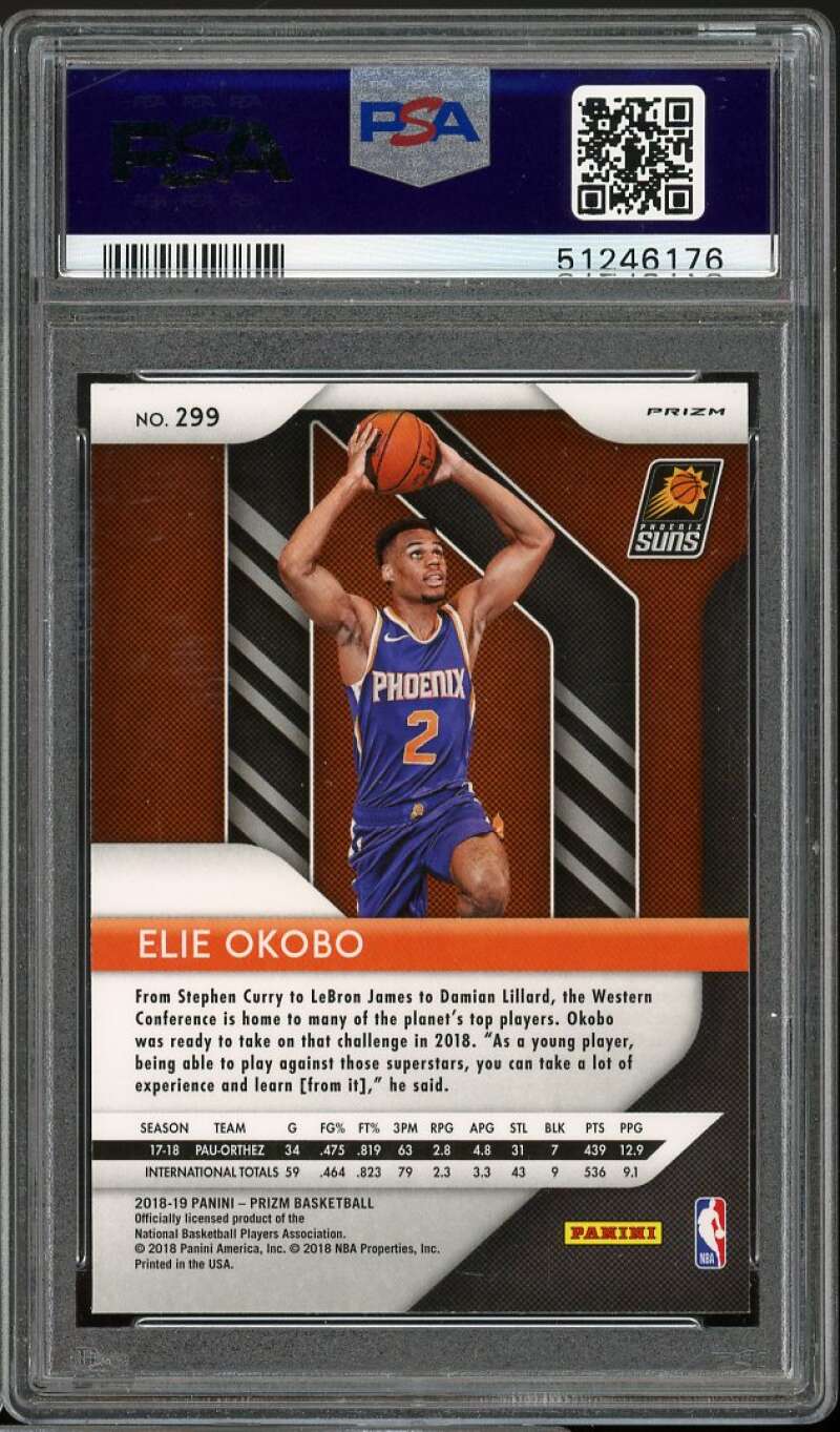 Elie Okobo Rookie Card 2018-19 Panini Prizm Hyper Prizm #299 PSA 9 Image 2