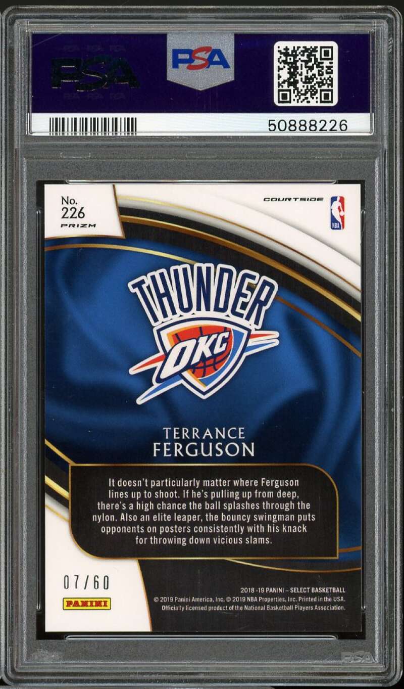 Terrance Ferguson Rookie Card 2018-19 Panini Select Copper Prizms #226 PSA 9 Image 2