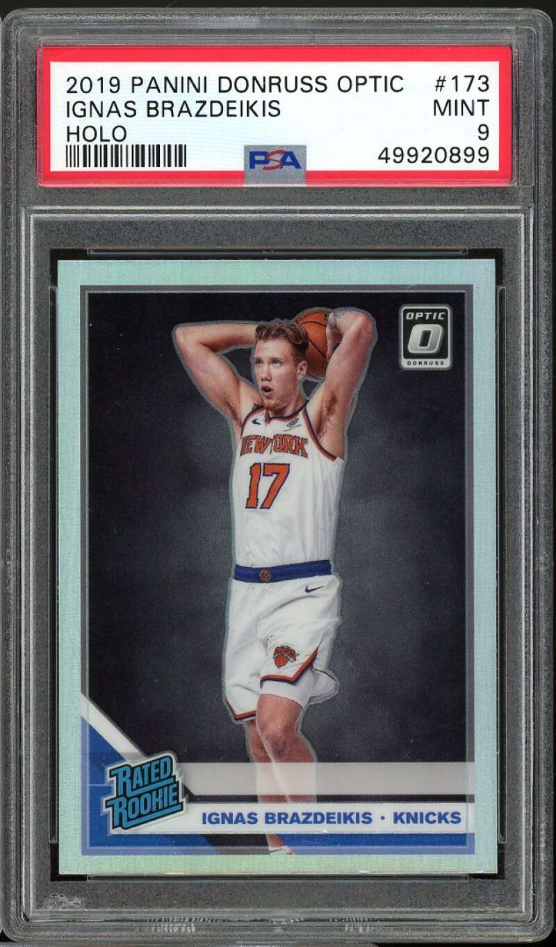 Ignas Brazdeikis Rookie Card 2019-20 Panini Donruss Optic Holo #173 PSA 9 Image 1