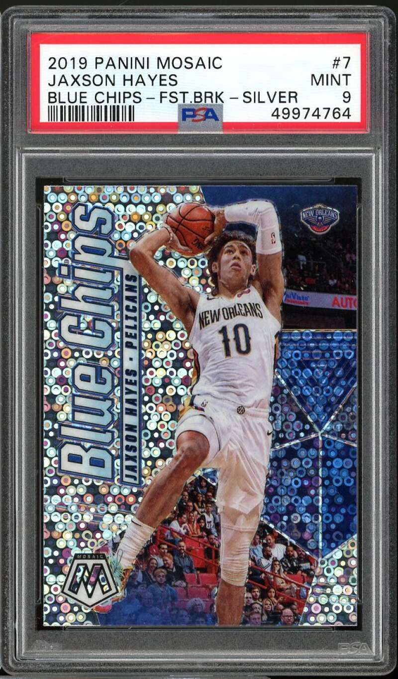 Jaxson Hayes Rookie 2019-20 Panini Mosaic Blue Chips Fast Break Silver #7 PSA 9 Image 1