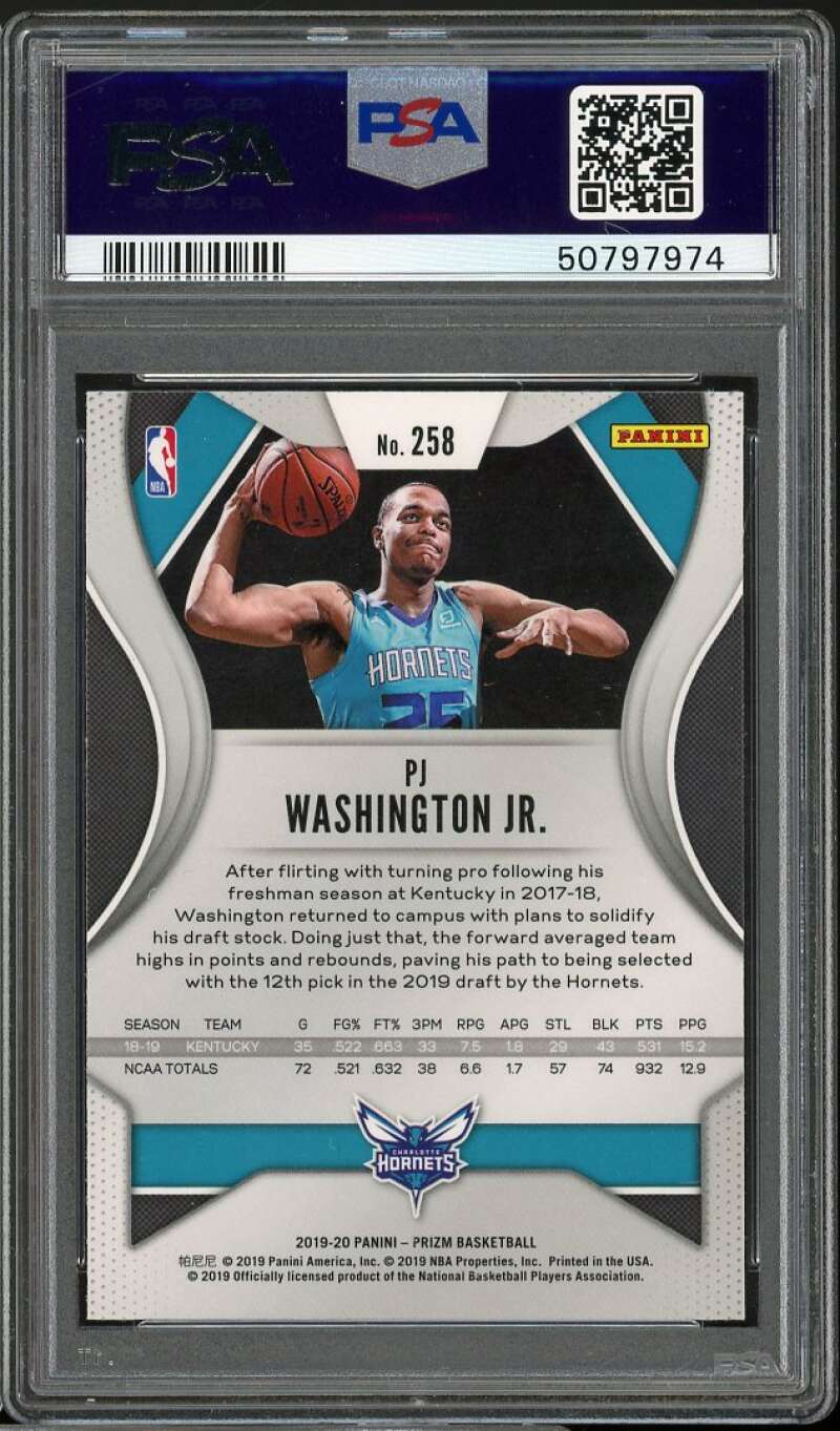 PJ Washington Jr. Rookie Card 2019-20 Panini Prizm #258 PSA 9 Image 2