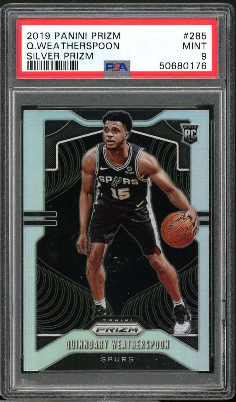 Quinndary Weatherspoon Rookie Card 2019-20 Panini Prizm Silver Prizm #285 PSA 9 Image 1