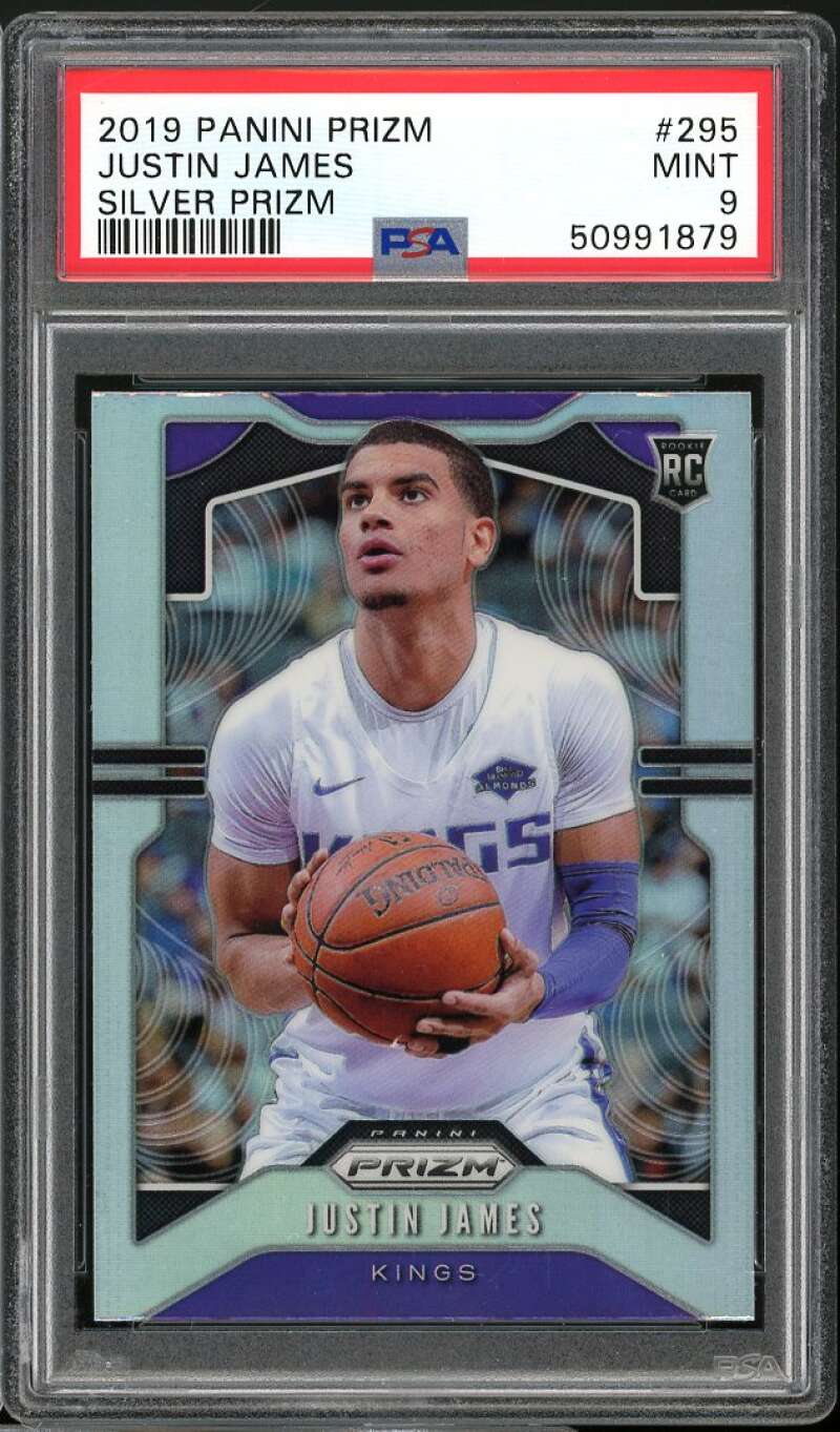 Justin James Rookie Card 2019-20 Panini Prizm Silver Prizm #295 PSA 9 Image 1