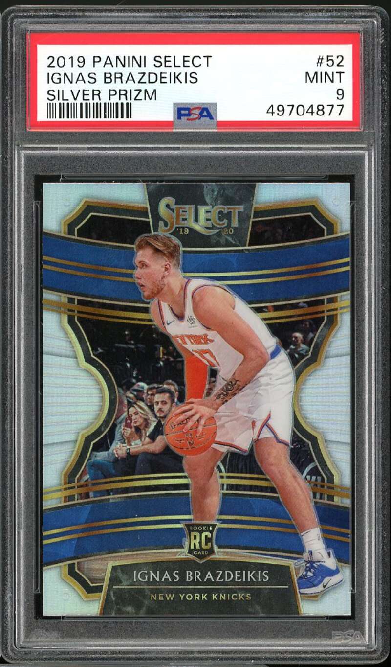 Ignas Brazdeikis Rookie Card 2019-20 Panini Select Silver Prizm #52 PSA 9 Image 1