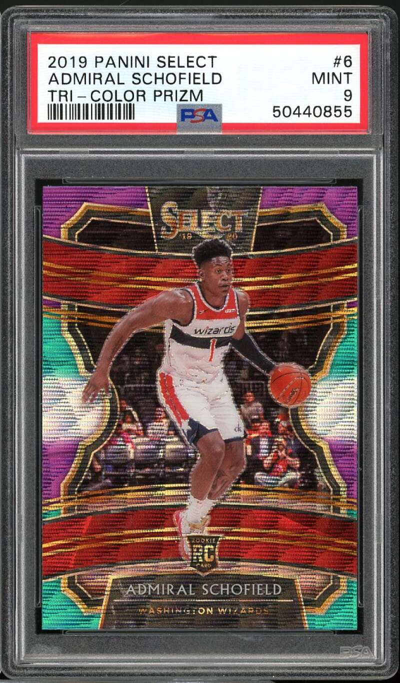 Admiral Schofield Rookie Card 2019-20 Panini Select Tri-Color Prizm #6 PSA 9 Image 1