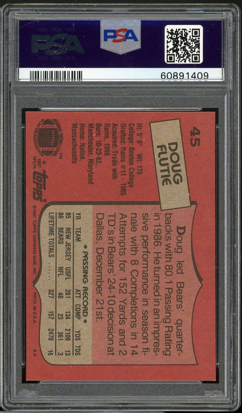 Doug Flutie Rookie Card 1987 Topps #45 PSA 8 Image 2