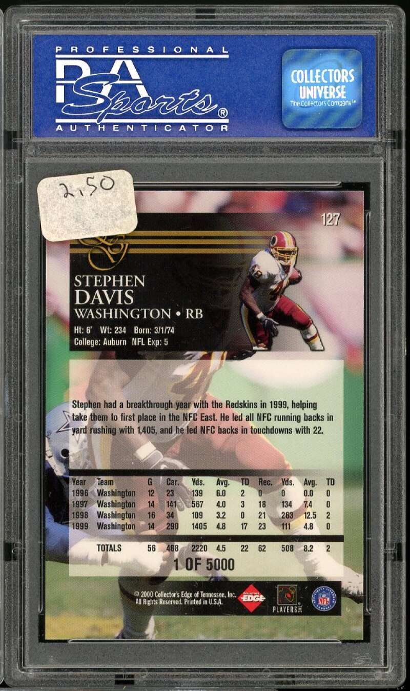 Stephen Davis Card 2000 Collector's Edge Graded Uncirculated #127 PSA 9 Image 2