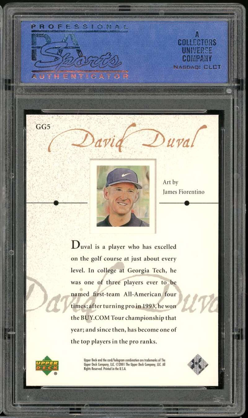 David Duval Rookie Card 2001 Upper Deck Gold Gallery #GG5 PSA 9 Image 2