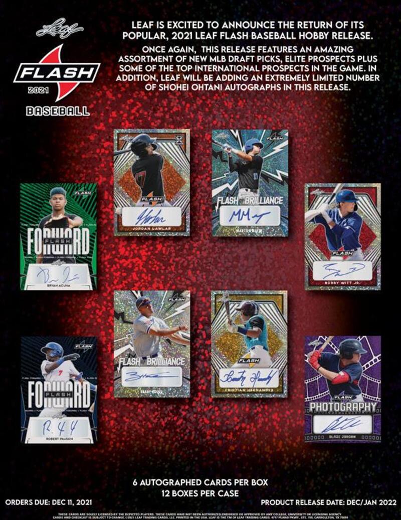 2021 Leaf Flash Baseball Hobby Box Image 3