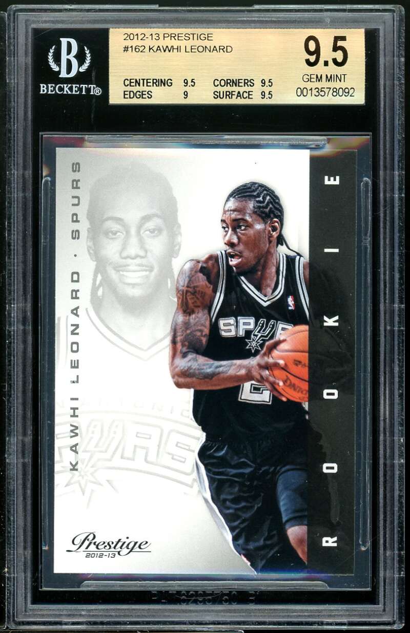 Kawhi Leonard Rookie Card 2012-13 Prestige #162 BGS 9.5 (9.5 9.5 9 9.5) Image 1