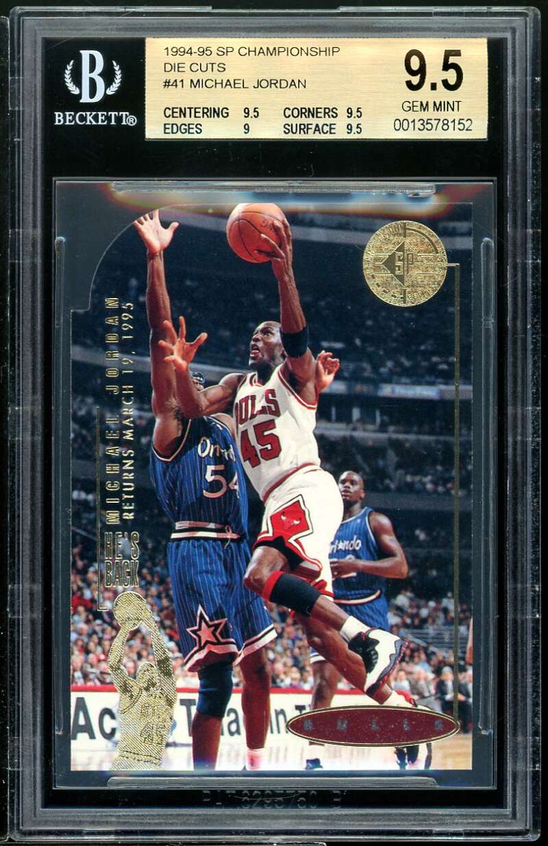 Michael Jordan Card 1994-95 SP Championship Die Cuts #41 BGS 9.5 (9.5 9.5 9 9.5) Image 1