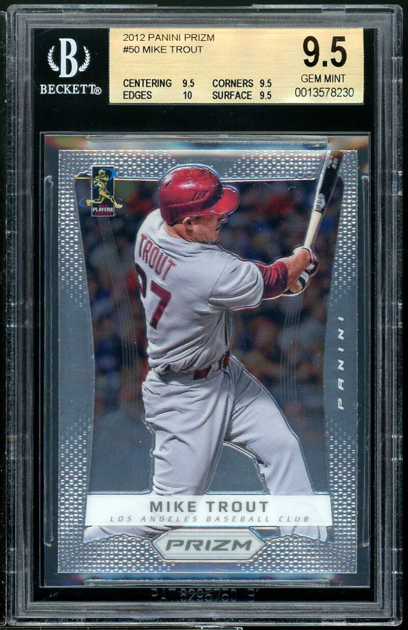 Mike Trout Card 2012 Panini Prizm #50 BGS 9.5 (9.5 9.5 10 9.5) Image 1