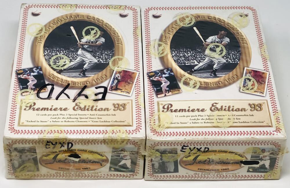 (2) 1993  "The Ted Williams Card Company" Baseball Box Lot Image 1
