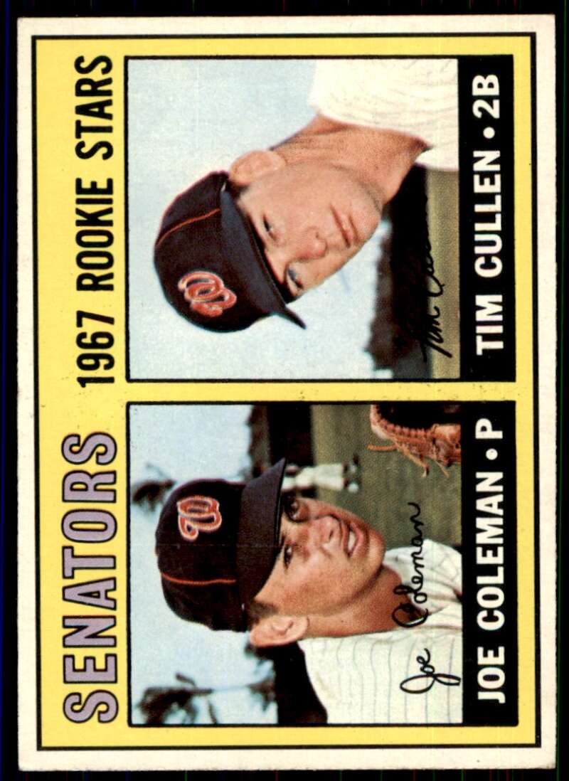 1967 Senators Rookie Stars - Joe Coleman - Tim Cullens 1967 Topps #167 Image 1