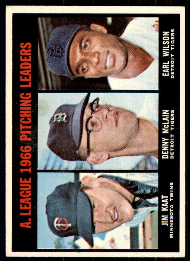 Jim Kaat/Denny Mclain/ Earl Wilson Card 1967 Topps Victory Leaders #235 Image 1