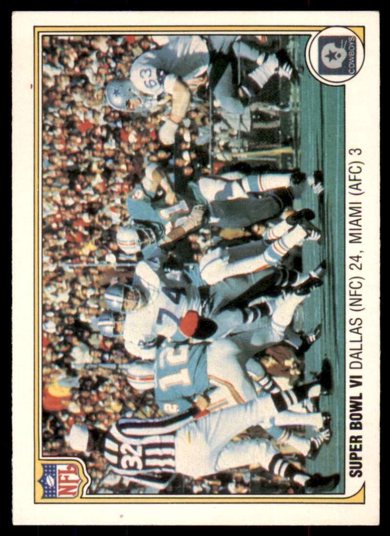 Super Bowl VI 1983 Fleer Team Action Cowboys Dolphins #62 Image 1